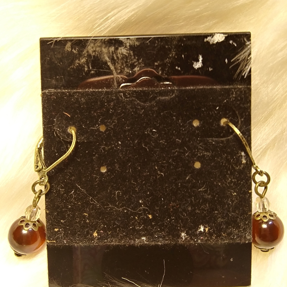 Amber colored earrings